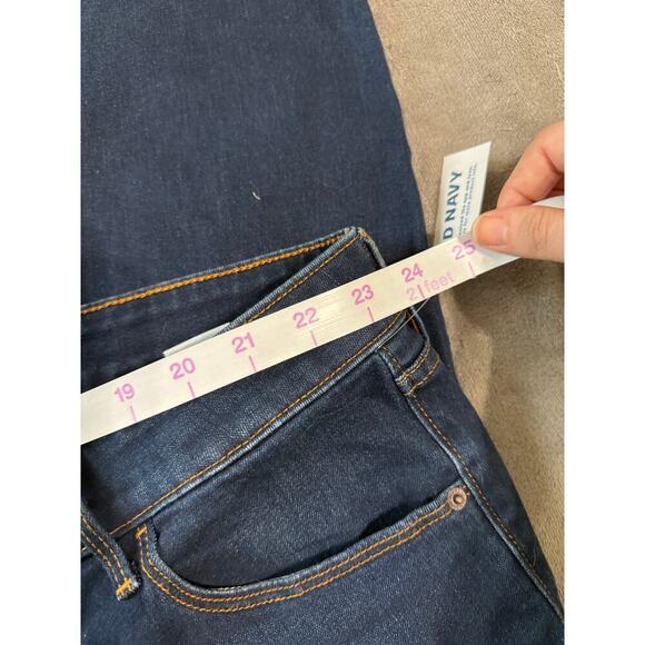NWT Old Navy Size 26 Short Mid‎ Rise Power Slim Straight Dark Wash Jeans Plus - Picture 10 of 10